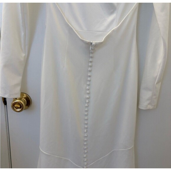Lulus Eloquent Endearment White Long Sleeve Backless Maxi Dress Size XL Wedding - Picture 6 of 9